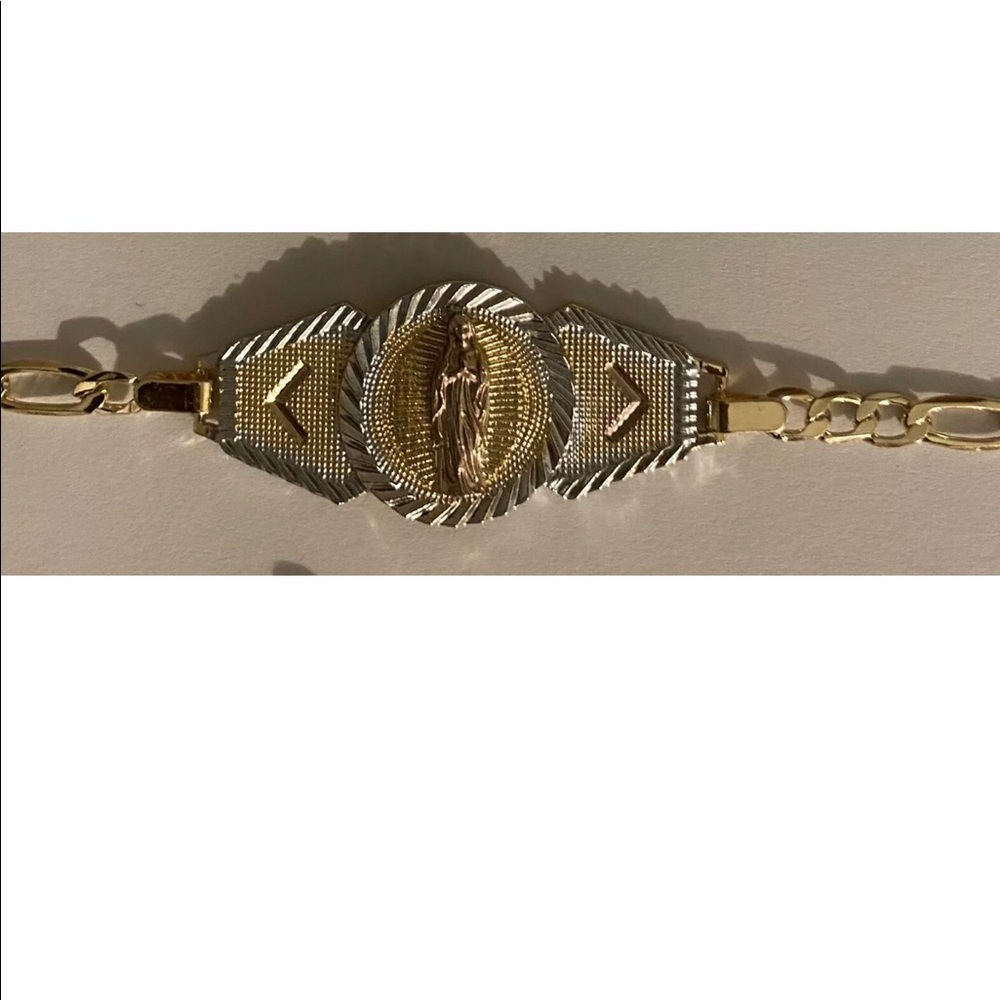 Guadalupe Mary Tricolored Gold Plated Bracelet